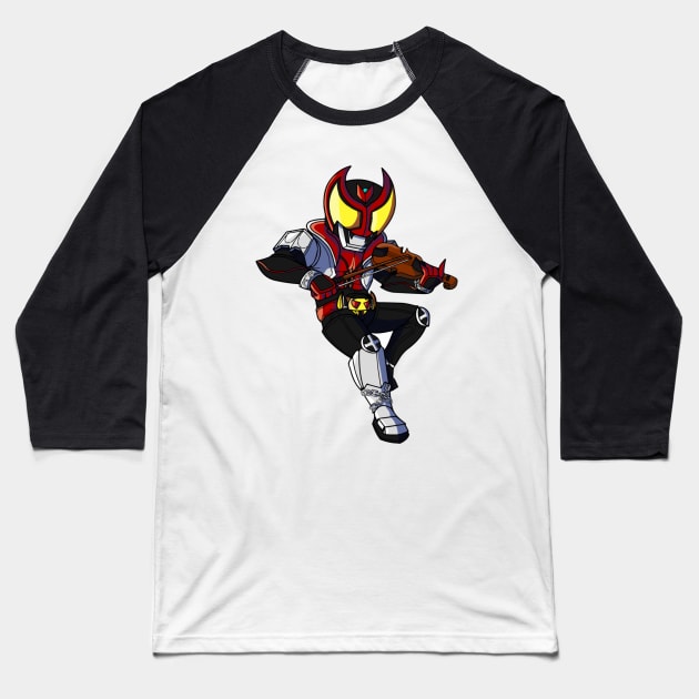 Kamen Rider Kiva Chibi Baseball T-Shirt by Lautidood